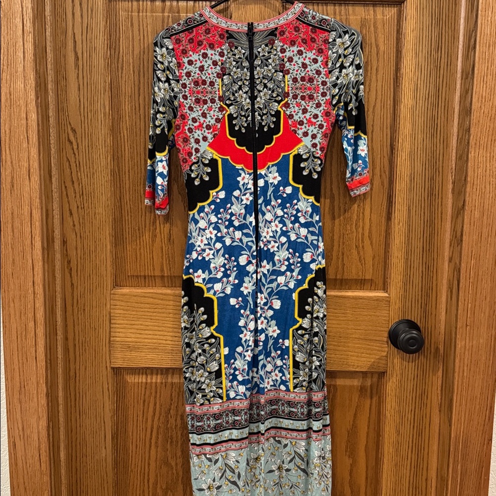 Alice + Olivia Delora Fitted Mock Neck Dress SZ 2 - Picture 9 of 11